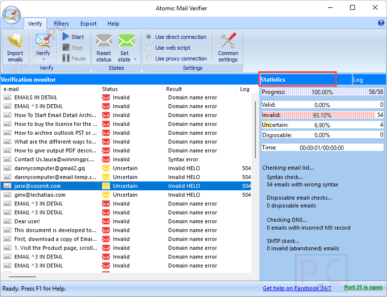 statistics atomic mail verifier statistics atomic mail verifier