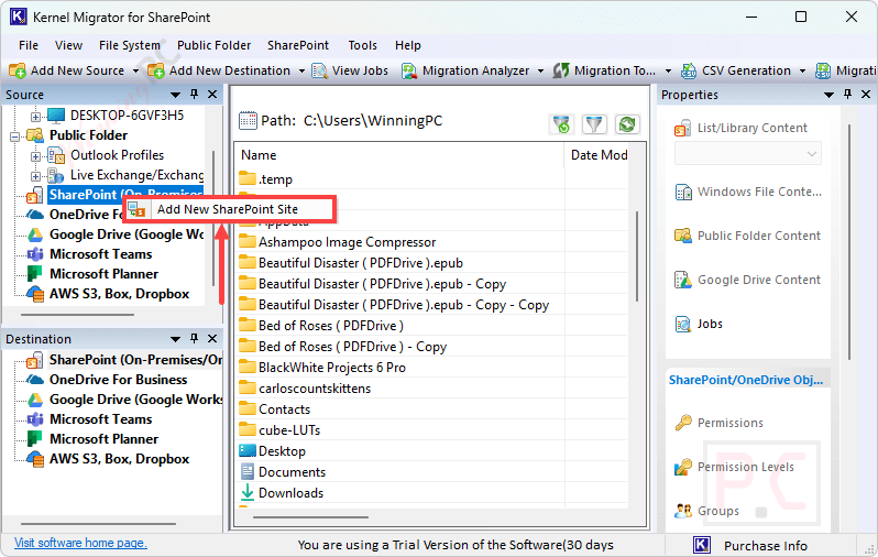 add new kernel migration for sharepoint add new kernel migration for sharepoint