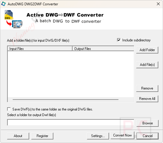 AutoDWG DWG to DWF Converter Screenshot