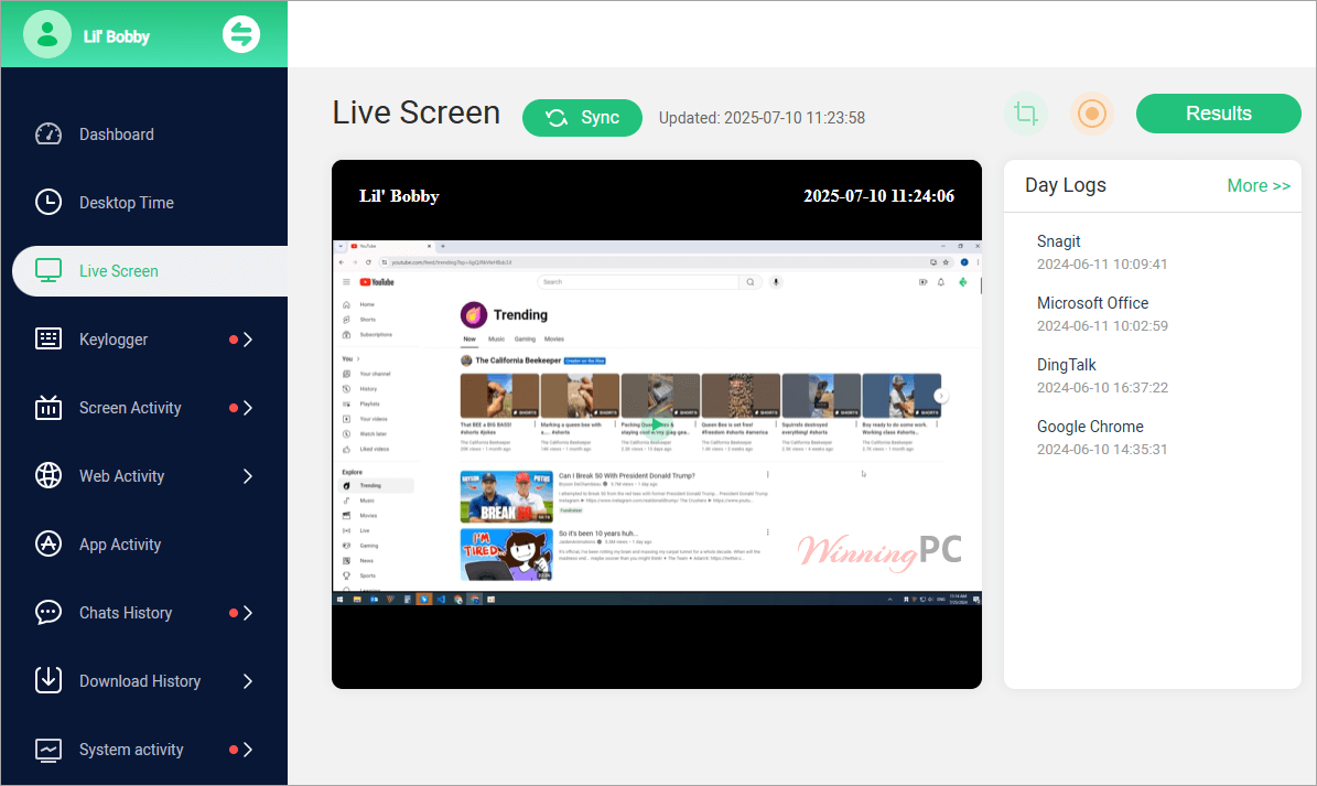 famiguard monisen screenshot screen monitoring FamiGuard Monisen Screenshot