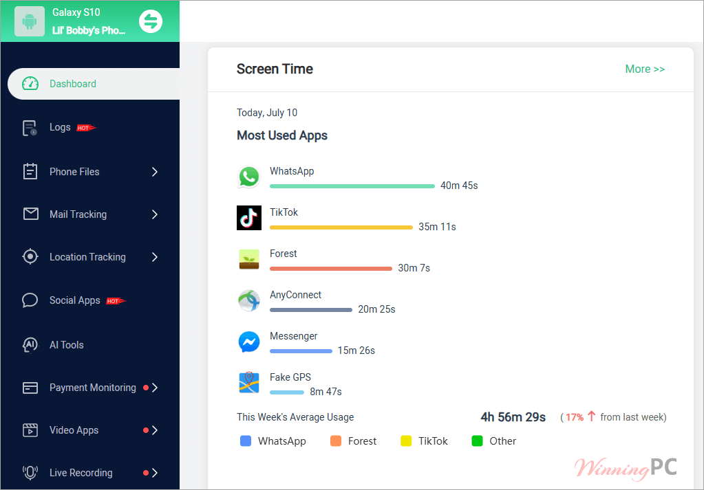 famiguard pro screenshot dashboard iMyFone FamiGuard Pro Screenshot