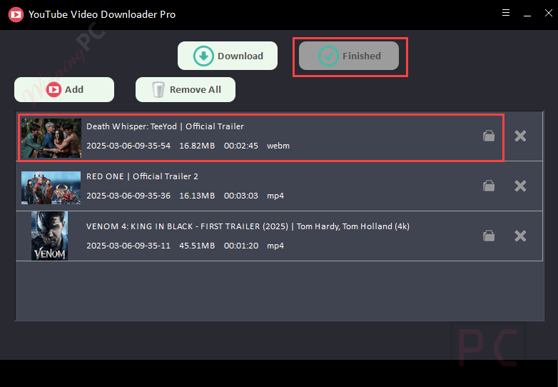 finished youtube video downloader finished youtube video downloader