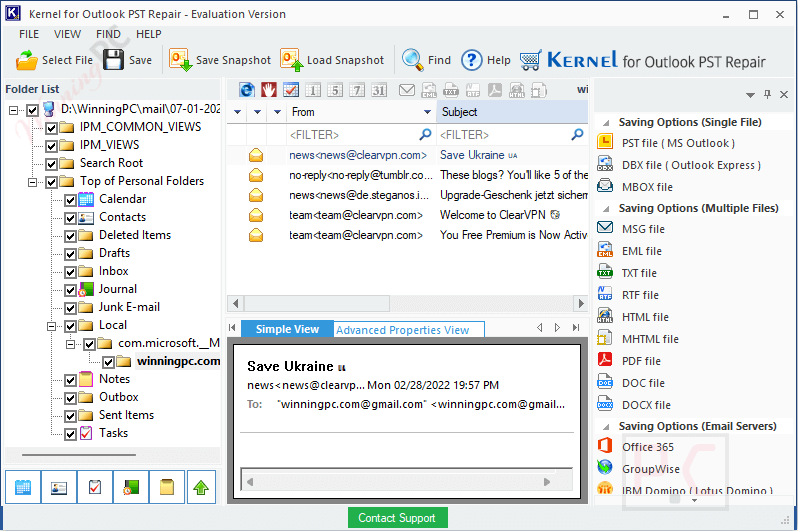 kernel for outlook pst repair coupon Kernel Outlook Suite