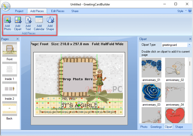 pearlmountain greeting card builder add pieces pearlmountain greeting card builder add pieces