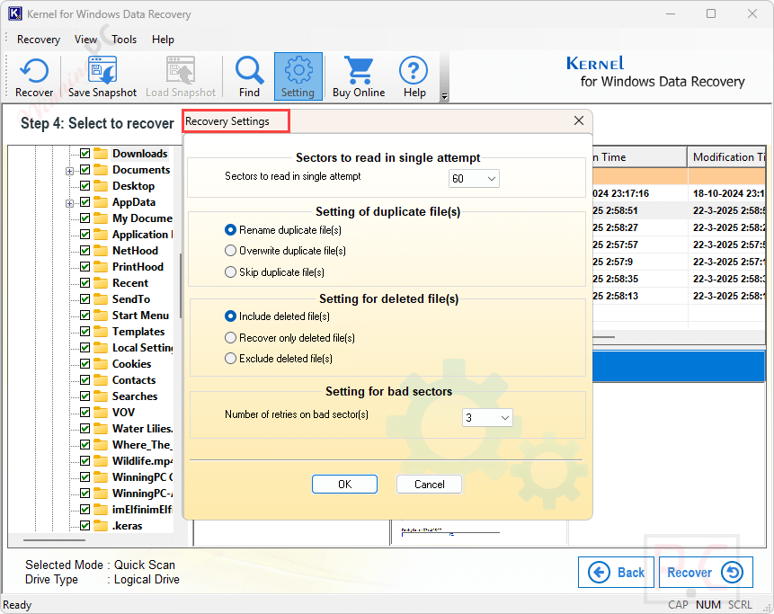 recovery settings kernel for windows data recovery recovery settings kernel for windows data recovery