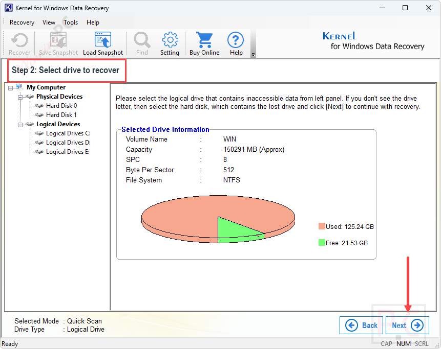 select drive kernel for windows data recovery select drive kernel for windows data recovery