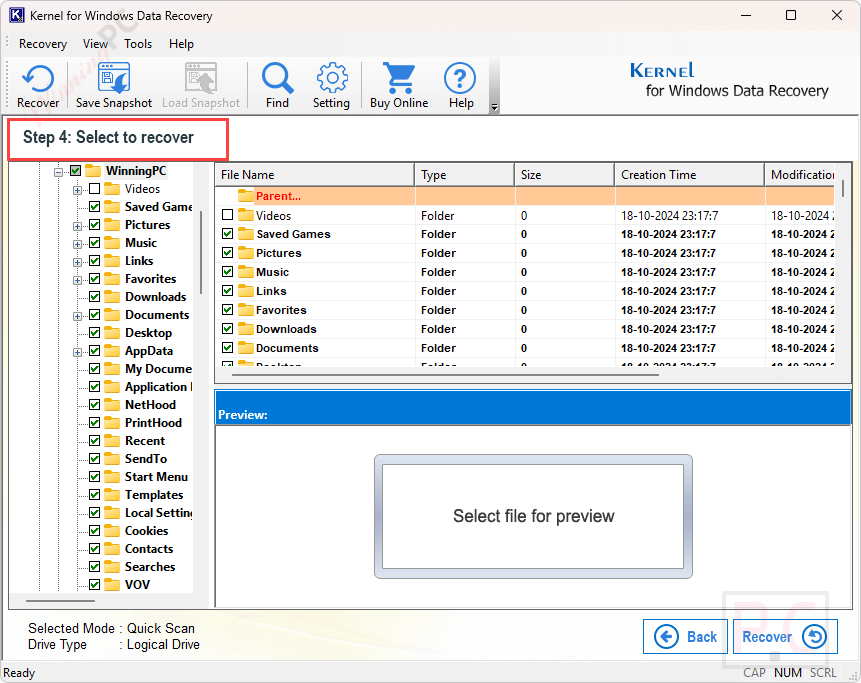 select file kernel for windows data recovery select file kernel for windows data recovery
