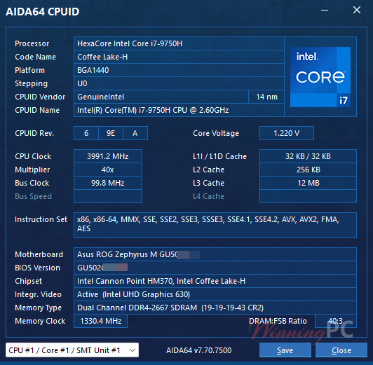 aida64 extreme CPUID screenshot