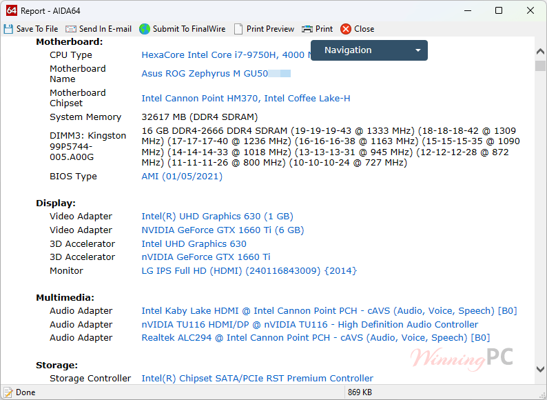 aida64 extreme generate reporting