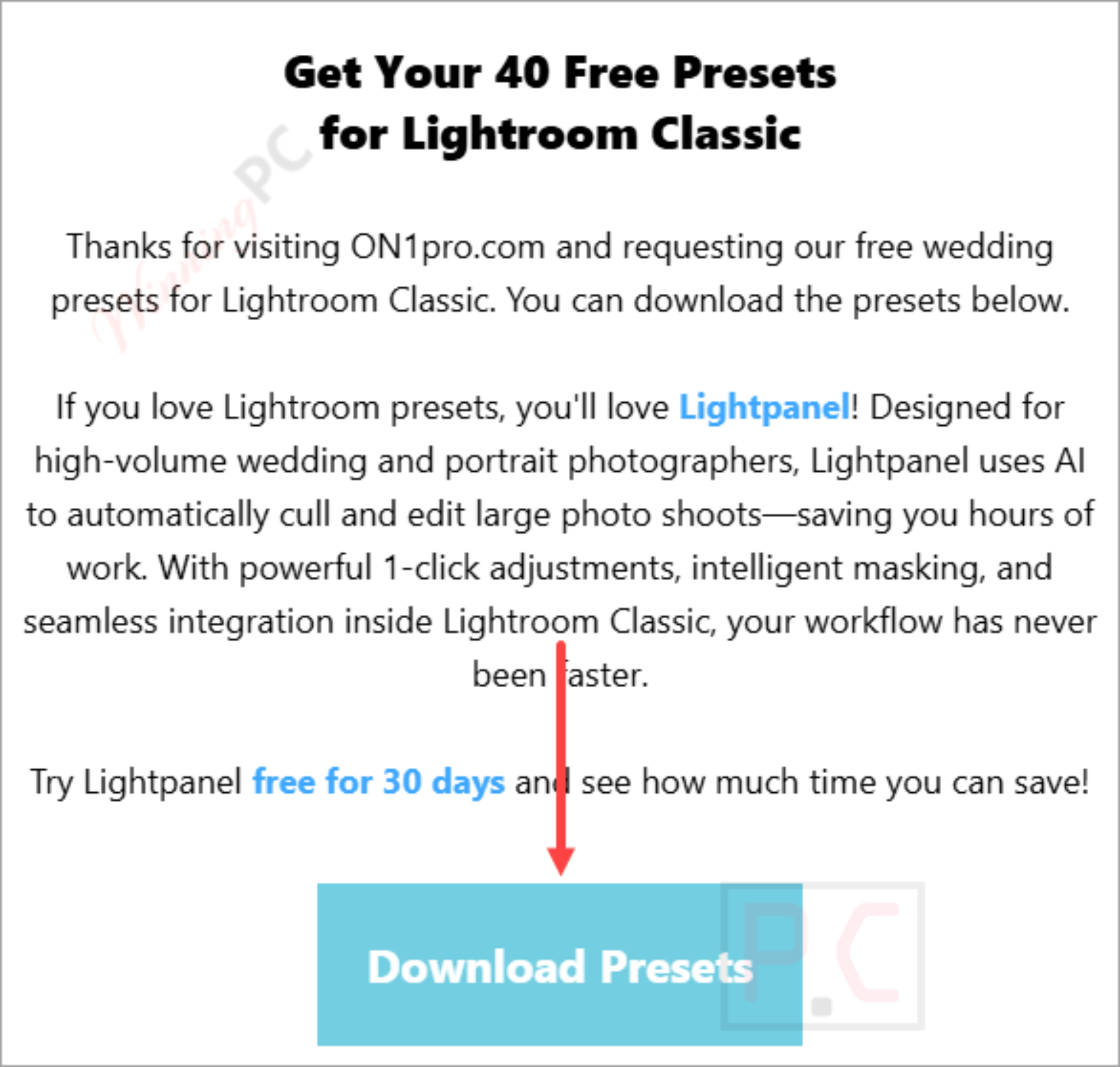 ON1 Pro Wedding Presets for Lightroom Free Download