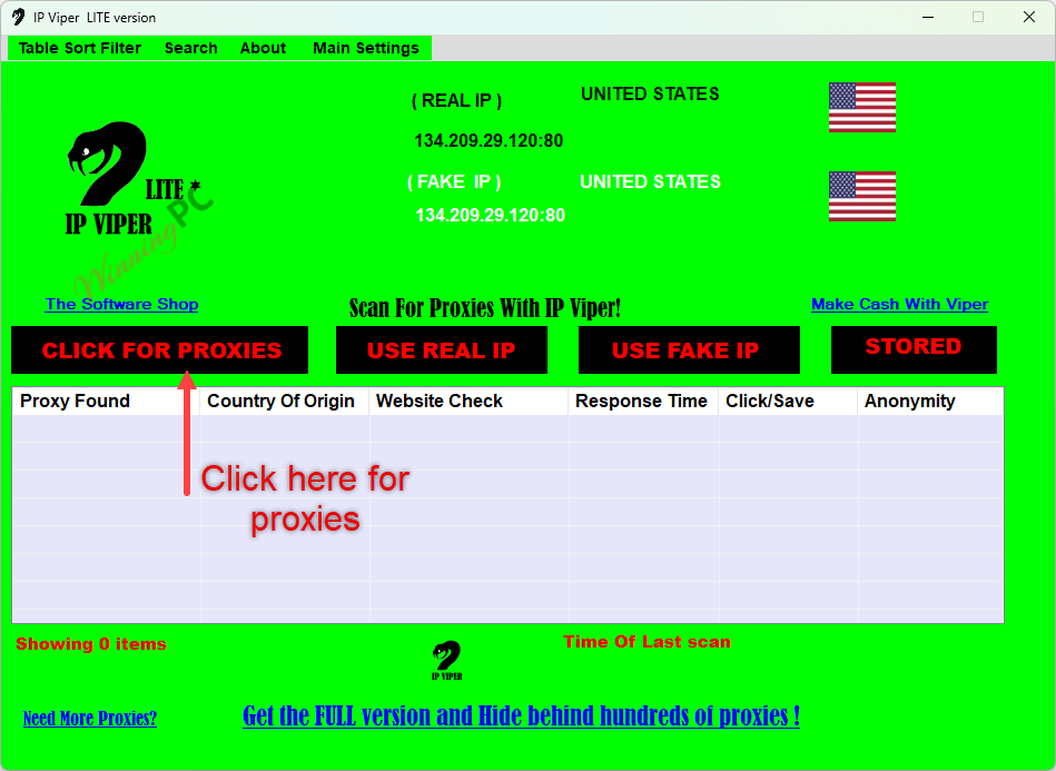 ipviper lite click for proxies screenshot IPViper LITE full version download