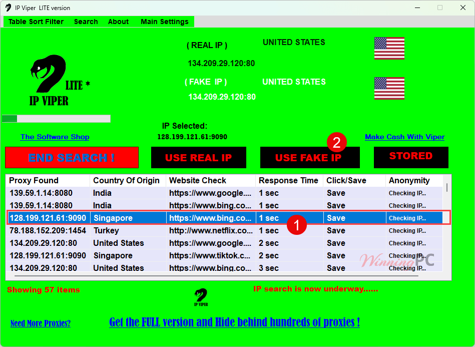 ipviper lite use fake IP screenshot ipviper lite use fake IP screenshot