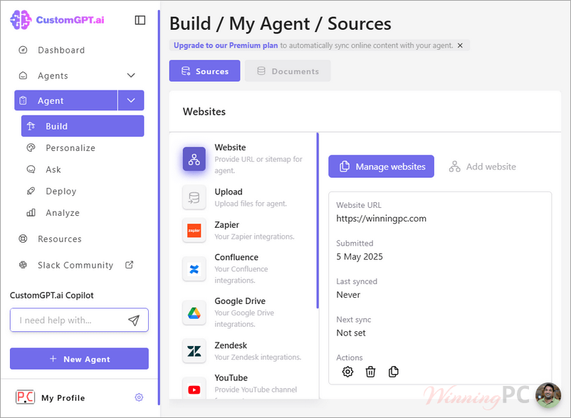 customgpt ai build screenshot customgpt ai build screenshot