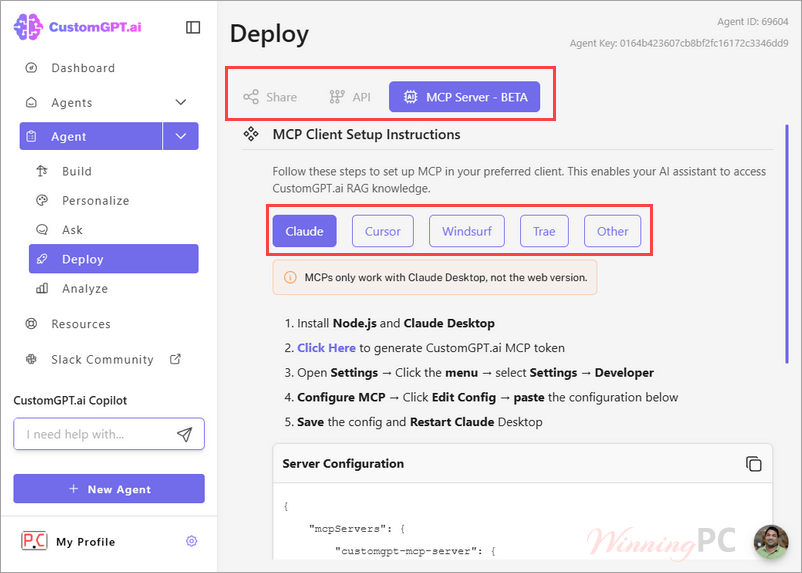 customgpt ai deploy screenshot customgpt ai deploy screenshot