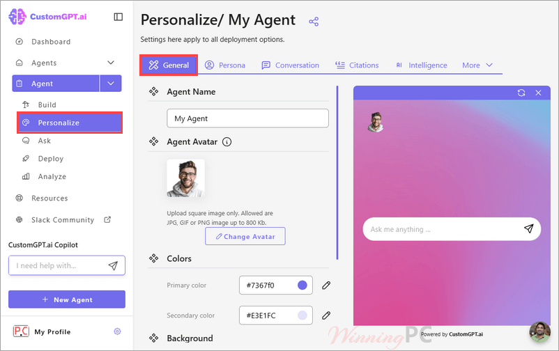 customgpt ai personalize general settings customgpt ai personalize general settings