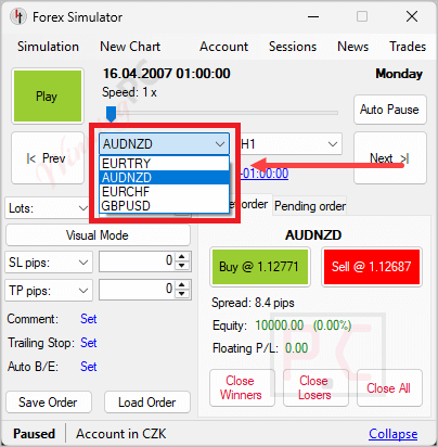 Soft4FX Forex Simulator Screenshot