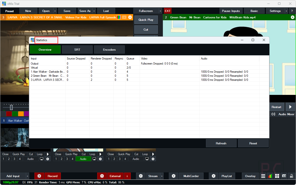 statistics vmix pro statistics vmix pro