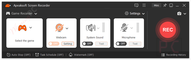 game recorder apeaksoft screen recorder