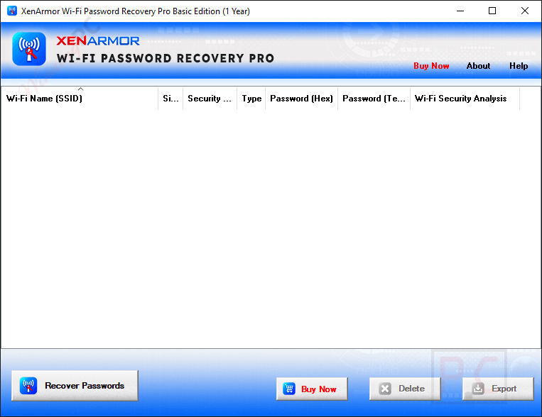 xenarmor wifi password recovery main screenshot free XenArmor WiFi Password Recovery