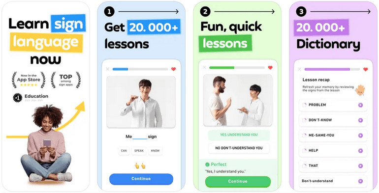 asl lingo learn sign language screenshot iOS App Giveaway: ASL Lingo – learn Sign Language