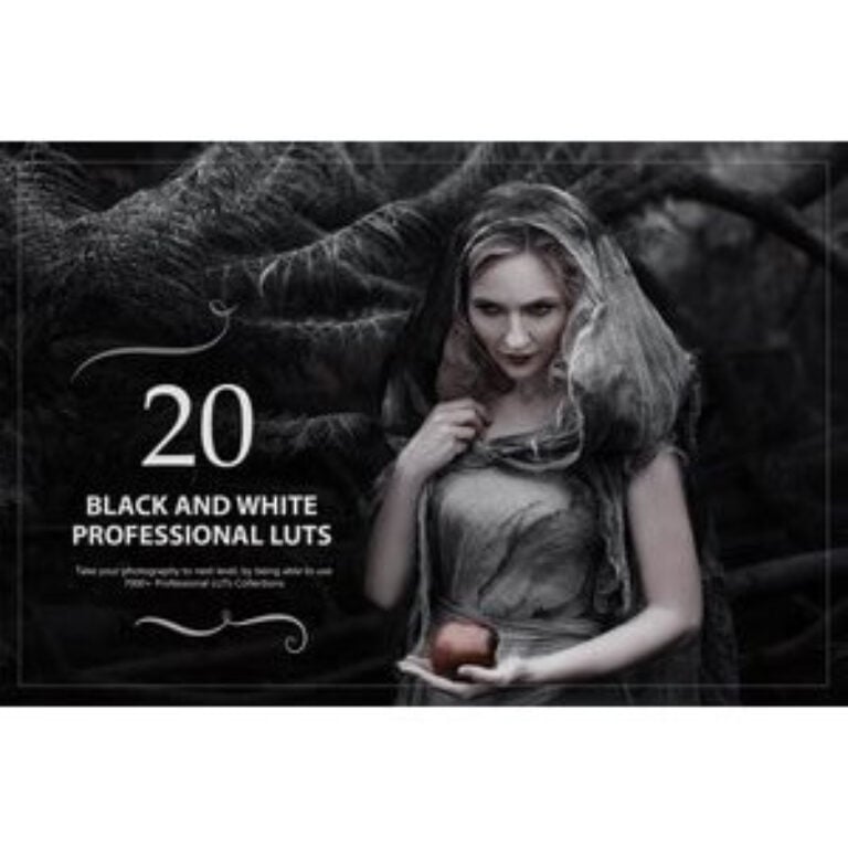 20 Black and White LUTs Pack