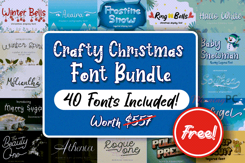 Crafty Christmas Font Bundle Giveaway Download
