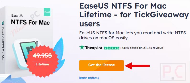 easeus ntfs for mac giveaway landing page
