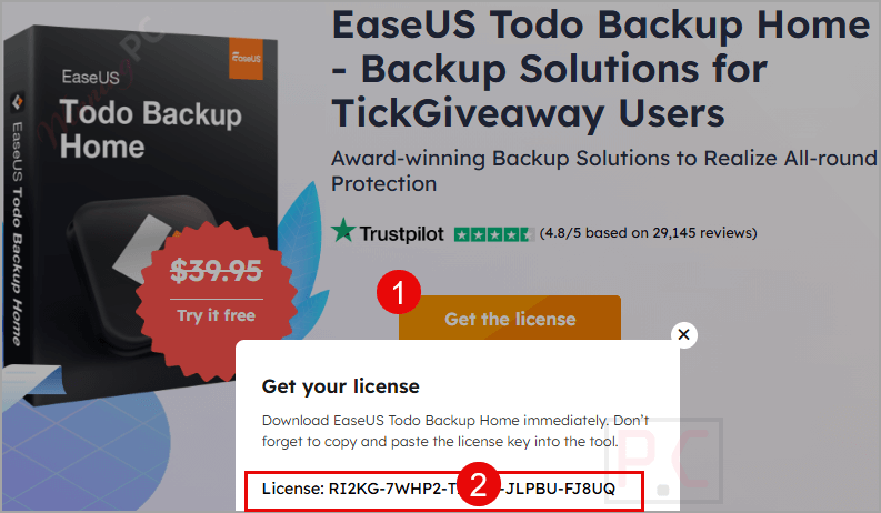 EaseUS Todo Backup Home 1 年许可证