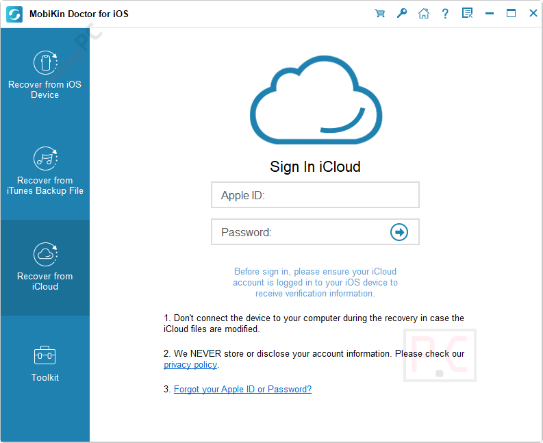 icloud recovery mobikin doctor for ios