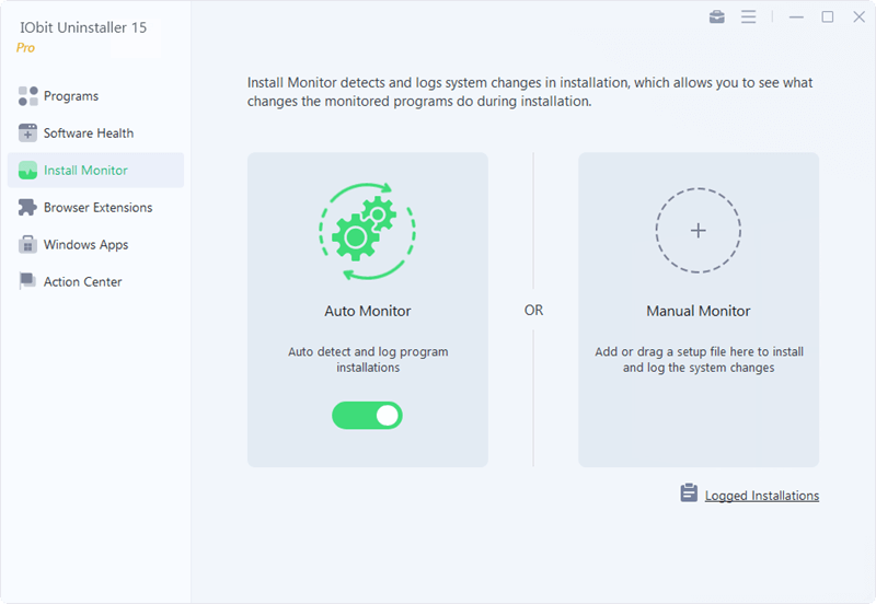 iobit uninstaller pro 15 install monitor screenshot