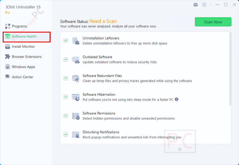 iobit uninstaller pro 15 software health screenshot