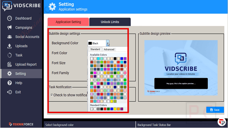 settings vidscribe ai settings vidscribe ai