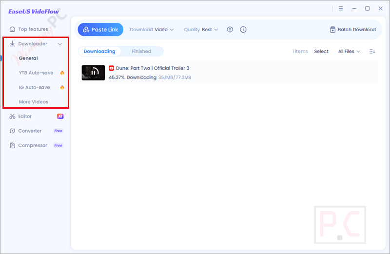 video downloader easeus videflow