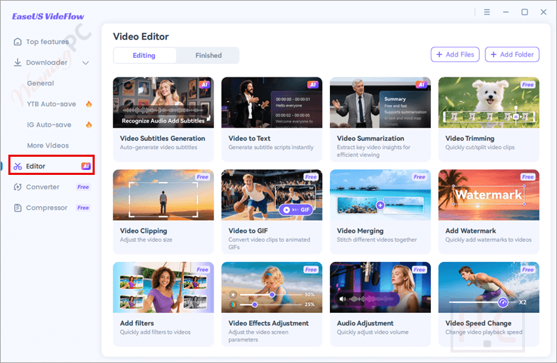 video editor easeus videflow