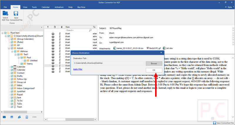 choose destination stellar converter for nsf