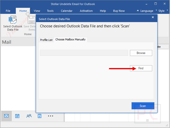 find stellar undelete email for outlook