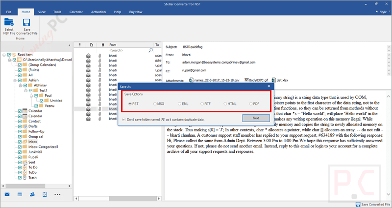 formats stellar converter for nsf
