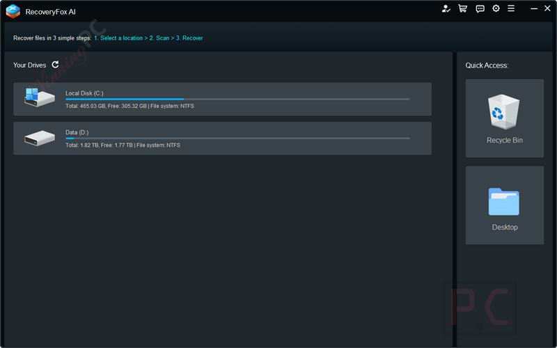 recoveryfox ai main screenshot RecoveryFox AI
