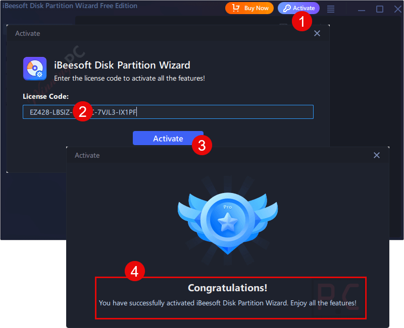 register ibeesoft disk partition wizard