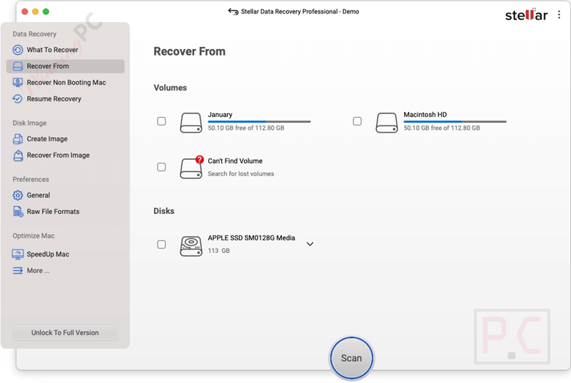 select location stellar data recovery for mac select location stellar data recovery for mac