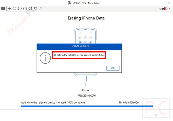 stellar eraser for iphone erased successfully stellar eraser for iphone erased successfully