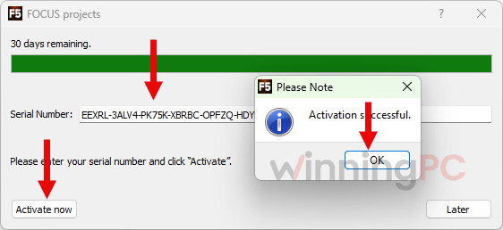 Activation FOCUS projects Key