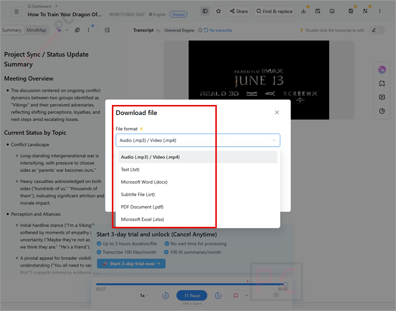 download file notta ai notetaker