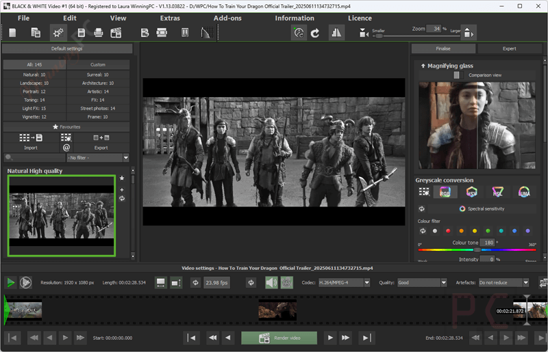 franzis black white video main screenshot FRANZIS BLACK & WHITE Video