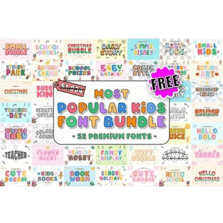 Most Popular Kids Font Bundle