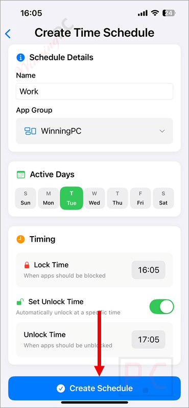 schedule padlock app