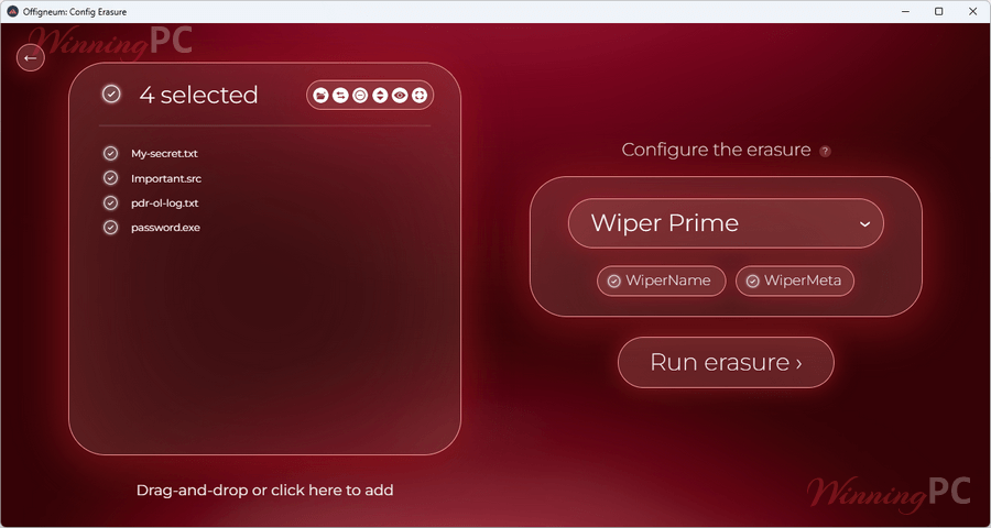 ambeteco offigneum add files to shred