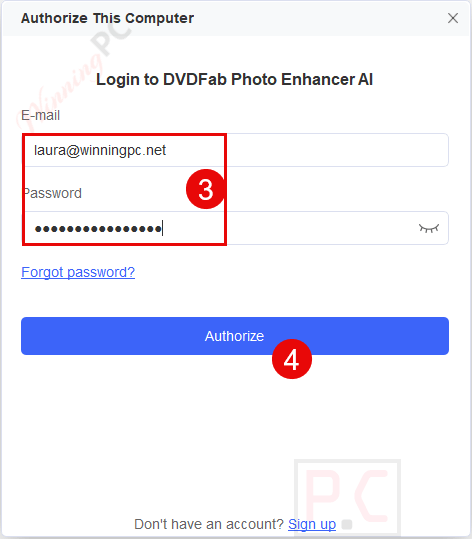 authorize dvdfab photo enhancer ai account
