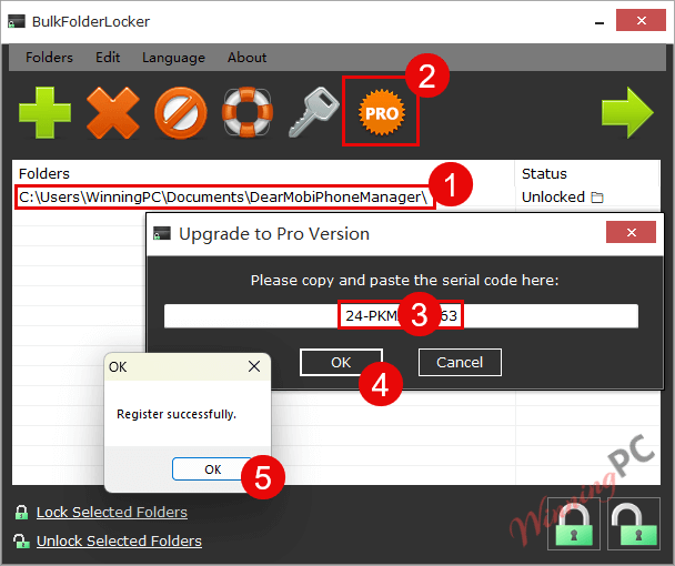 BulkFolderLocker license key for free download