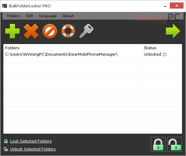 bulkfolderlocker pro screenshot